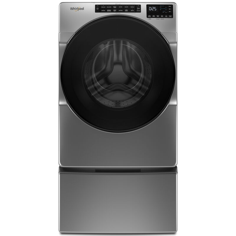 Whirlpool 27 in. 4.5 cu. ft. Stackable Front Load Washer with Quick Wash Cycle, Sanitize & Steam Wash Cycle - Chrome Shadow, Chrome Shadow, hires