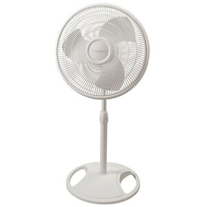 Lasko 16 in. Oscillating Pedestal Fan with 3 Speed Settings, Adjustable Tilt and Height Settings - White, , hires