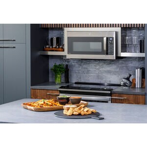GE Profile 30 in. 1.7 cu. ft. Over-the-Range Microwave with Air Fry, 10 Power Levels, 300 CFM & Sensor Cooking Controls - Stainless Steel, Stainless Steel, hires