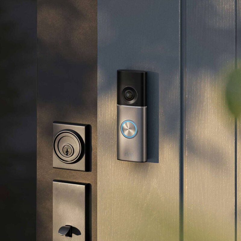 Ring - Wired Doorbell Pro (3rd Gen) Retinal 4K for ultra-clear video, 10x Zoom, Low-Light Sight for color in near dark - Deep Silver, , hires
