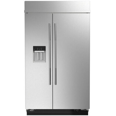 JennAir 48 in. 29.4 cu. ft. Built-In Side-by-Side Refrigerator with External Filtered Ice & Water Dispenser - Stainless Steel | JBSS48E22L