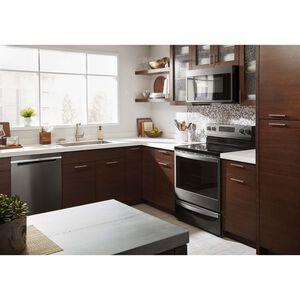 Whirlpool 30 in. 6.4 cu. ft. Smart Air Fry True European Convection Slide-In Electric Range with Radiant Burners - Fingerprint resistant Black Stainless, Fingerprint Resistant Black Stainless, hires