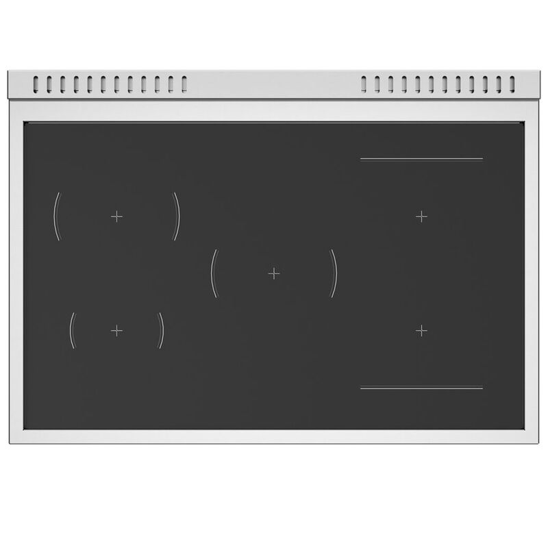Bertazzoni Professional Series 36 in. 5.7 cu. ft. Air-Fry Dual Convection Electric Range with 5 Induction Burners & Griddle - Red, , hires