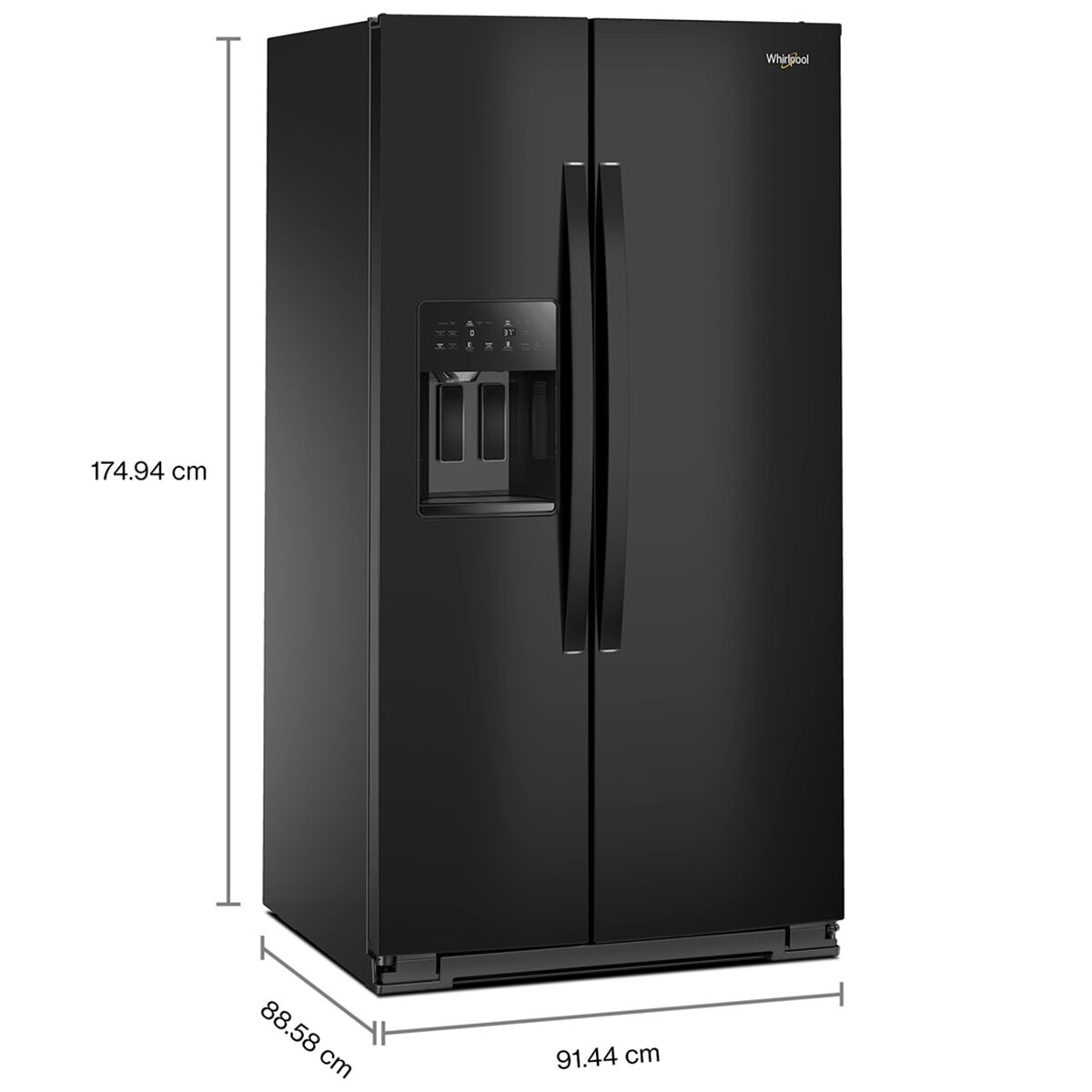 Whirlpool 36 in. 28.7 cu. ft. Side-by-Side Refrigerator with Ice
