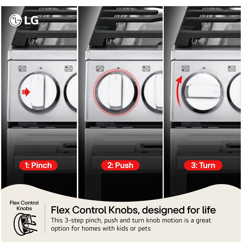 LG 30 in. 6.3 cu. ft. Smart Air Fry True European Convection Slide-In Gas Range with 5 Sealed Burners & Griddle - PrintProof Stainless Steel, , hires