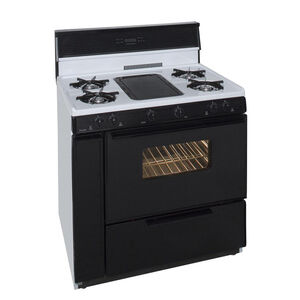 Premier 36 in. 3.9 cu. ft. Gas Range with Open Burners & Griddle - White, , hires
