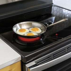 GE 30 in. 6.6 cu. ft. Air Fry Standard Convection Double Oven Electric Range with Smoothtop Burners - Stainless Steel, Stainless Steel, hires