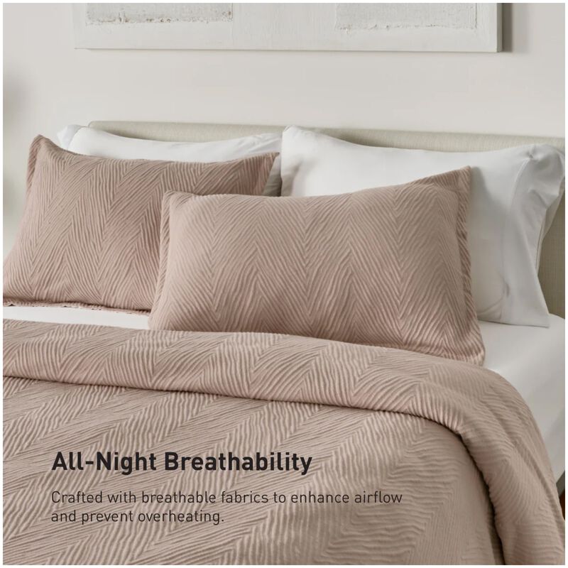 BEDGEAR Performance Duvet & 2pc Sham Set, Arrowhead, Blush, Queen, , hires