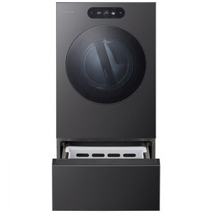 LG Signature 29 in. 9.0 cu. ft. Smart Stackable Electric Dryer with Built-In Intelligence, TurboSteam, AI Sensor Dry & Sanitize Cycle - Brushed Black Steel, , hires