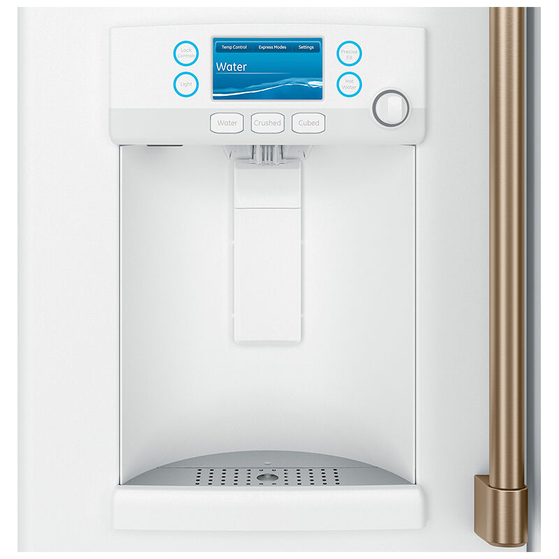 Cafe 36 in. 22.1 cu. ft. Smart Counter Depth French Door Refrigerator with Ice & Water Dispenser - Matte White, Matte White, hires