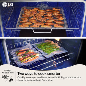 LG InstaView 30 in. 6.3 cu. ft. Smart Air-Fry True European Convection Slide-In Electric Range with 4 Induction Burners & 1 Radiant Burner - PrintProof Stainless Steel, , hires