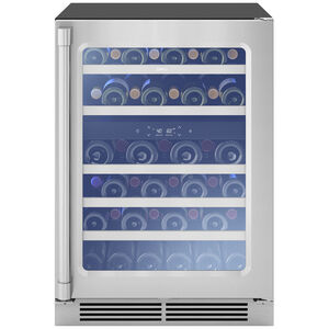 Zephyr Presrv Series 24 in. Undercounter Wine Cooler with Wood Racks, Dual Temperature Zones & 45 Bottle Capacity - Stainless Steel, , hires
