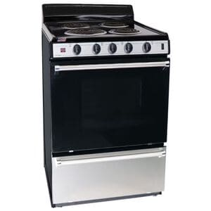 Premier 24 in. 2.9 cu. ft. Electric Range with Coil Burners - Stainless Steel, , hires
