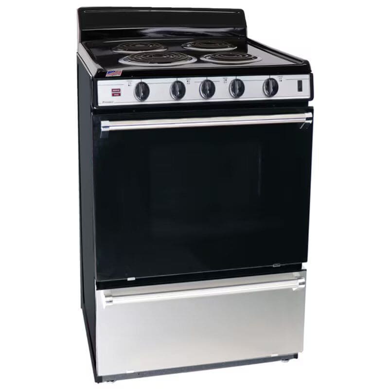 Premier 24 in. 2.9 cu. ft. Electric Range with Coil Burners - Stainless Steel, , hires