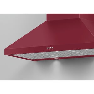 Fisher & Paykel Series 7 36 in. Convertible Chimney Style Range Hood with 600 CFM, 3 Fan Speeds & 2 LED Lights - Red, , hires