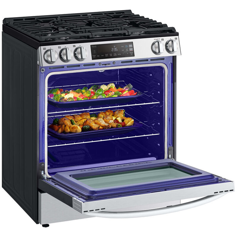 LG 30 in. 5.8 cu. ft. Smart Slide-In Gas Range with 5 Sealed Burners - PrintProof Stainless Steel, , hires
