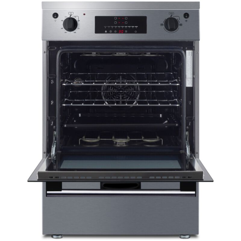Summit 24 in. 2.6 cu. ft. Standard Convection Slide-In Electric Range with 4 Induction Burners - Stainless Steel, Stainless Steel, hires