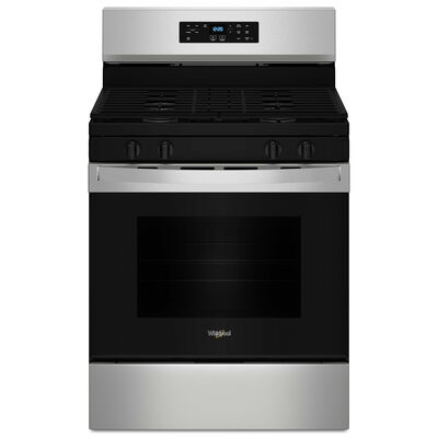 Whirlpool 30 in. 5.0 cu. ft. Oven Freestanding Natural Gas Range with 4 Sealed Burners - Stainless Steel | WFGS3530RS