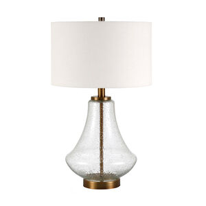 Hudson & Canal Lagos Table Lamp In Brushed Brass And Seeded Glass - Flax, , hires