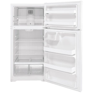 GE 28 in. 15.6 cu. ft. Top Freezer Refrigerator - White, White, hires