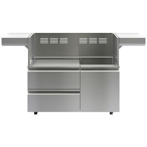 Wolf 42 in. Grill Cart with Wheels & Self-Closing Doors - Stainless Steel, , hires