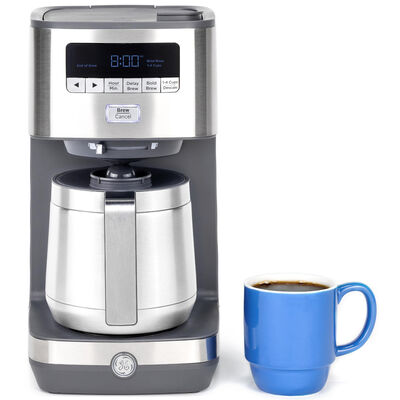 GE 10-Cup Drip Coffee Maker with Single Serve - Stainless Steel | G7CDABSSTSS