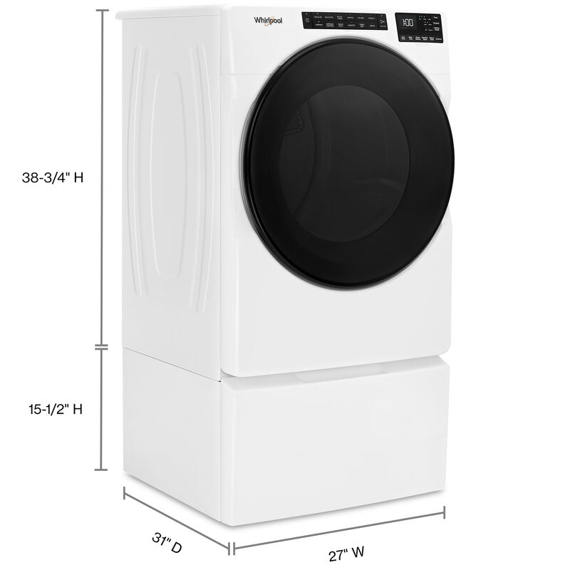 Whirlpool 27 in. 7.4 cu. ft. Electric Dryer with 37 Dryer Programs, 7 Dry Options, Sanitize Cycle, Wrinkle Care & Sensor Dry - White, White, hires