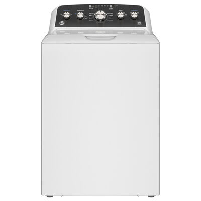 GE 27 in. 4.6 cu. ft. Top Load Washer with Stainless Steel Basket, Cold Plus, Wash Boost & Sanitize with Oxi - White | GTW480ASWWB