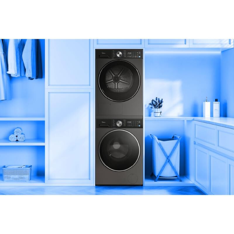 Midea 24 in. 4.4 cu. ft. Smart Stackable Ventless Electric Dryer with Heat Pump & Sensor Dry - Charcoal Gray, , hires