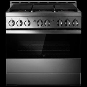 JennAir Noir Series 36 in. 5.1 cu. ft. Smart True European Convection Gas Range with 6 Sealed Burners - Stainless Steel, , hires