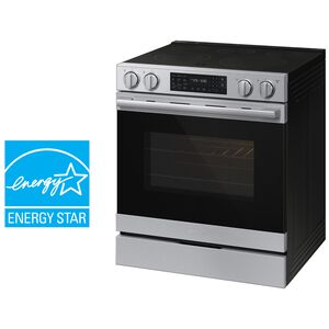 Samsung Bespoke 30 in. 6.3 cu. ft. Smart Air-Fry True European Convection Slide-In Electric Range with Radiant Burners - Stainless Steel, Stainless Steel, hires