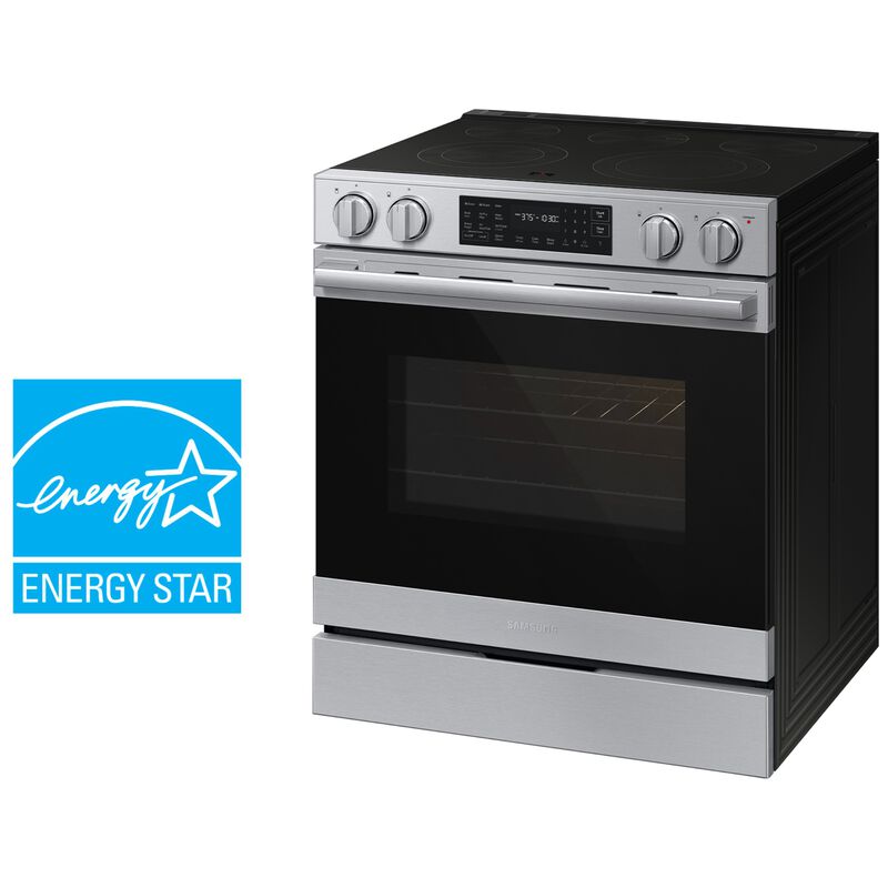 Samsung Bespoke 30 in. 6.3 cu. ft. Smart Air-Fry True European Convection Slide-In Electric Range with Radiant Burners - Stainless Steel, Stainless Steel, hires