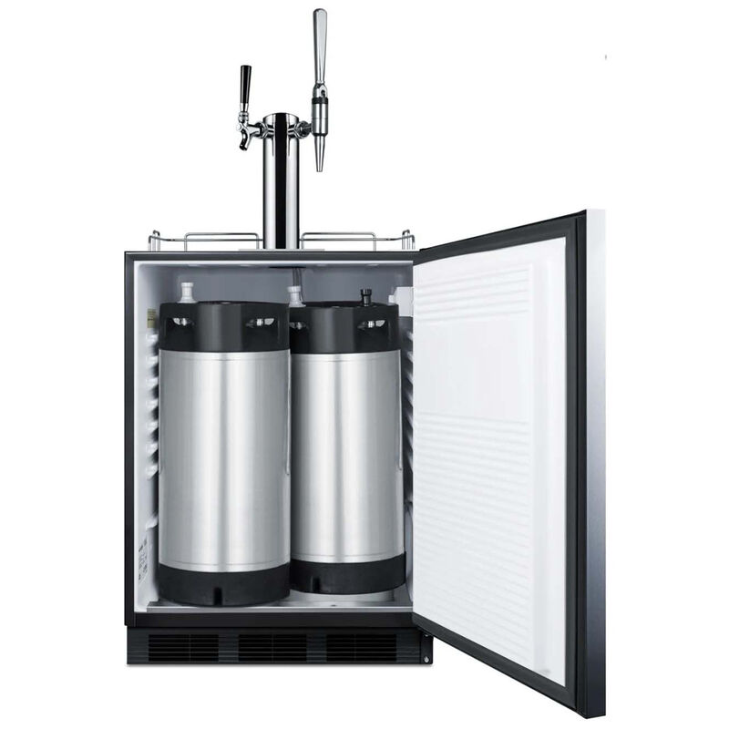 Summit 24 in. 5.5 cu. ft. Cold Brew Coffee Dispenser with 2 Taps & Knob Control - Custom Panel Ready, , hires