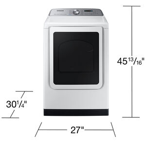 Samsung 27 in. 7.4 cu. ft. Smart Electric Dryer with Pet Care Dry, Sensor Dry, Sanitize & Steam Cycle - White, White, hires