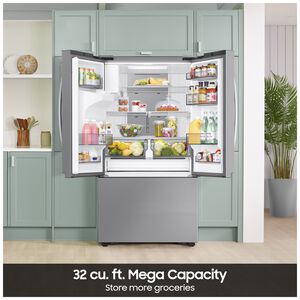 Samsung Bespoke 36 in. 31.5 cu. ft. Smart French Door Refrigerator with Ice Maker - Fingerprint Resistant Stainless Steel, , hires