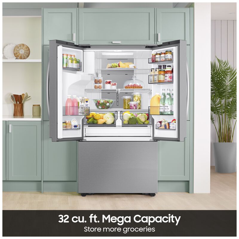 Samsung Bespoke 36 in. 31.5 cu. ft. Smart French Door Refrigerator with Ice Maker - Fingerprint Resistant Stainless Steel, , hires