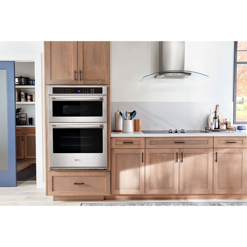 Maytag 30 in. 6.4 cu. ft. Electric Microwave/Wall Oven Combo with True European Convection & Sensor Cooking - Fingerprint Resistant Stainless Steel, , hires