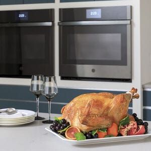 GE Profile 30 in. 10 cu. ft. Smart Top Control Electric Double Wall Oven with True European Convection - Stainless Steel, Stainless Steel, hires