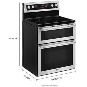 Maytag 30 in. 6.7 cu. ft. True European Convection Double Oven Electric Range with Radiant Burners - Fingerprint Resistant Stainless, , hires