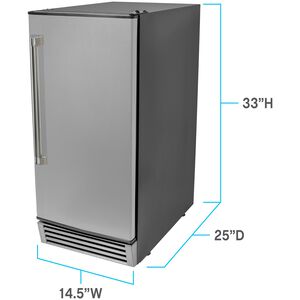 Avanti Elite Series 15 in. Built-In Undercounter Ice Maker with 25 lb. Ice Storage & Digital Control - Stainless Steel, , hires