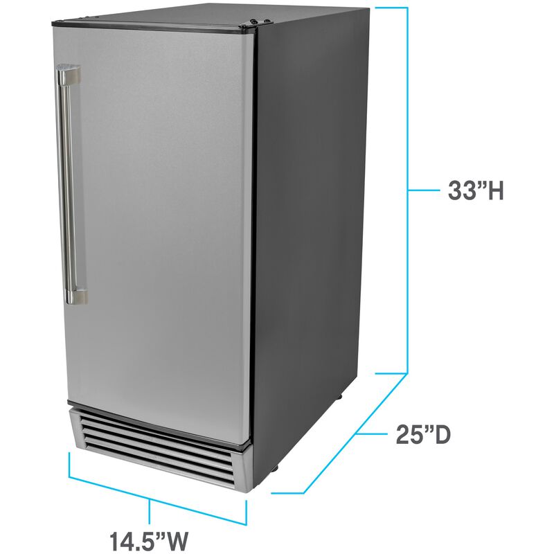 Avanti Elite Series 15 in. Built-In Undercounter Ice Maker with 25 lb. Ice Storage & Digital Control - Stainless Steel, , hires