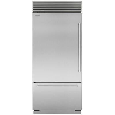 Sub-Zero Classic Series 36 in. Built-In 20.7 cu. ft. Left-Hinged Smart Bottom Freezer Refrigerator with Tubular Handles & Internal Water Dispenser - Stainless Steel | CL3650UIDSTL
