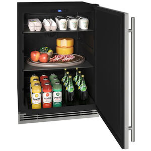 U-Line 24 in. 5.7 cu. ft. Built-In/Freestanding Beverage Center with Fixed Shelves & Digital Control - Stainless Steel, , hires