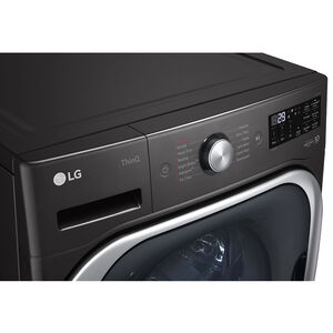 LG 29 in. 5.2 cu. ft. Smart Stackable Front Load Washer with Steam Wash Cycle - Black Steel, , hires