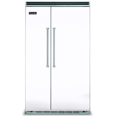 Viking 5 Series 48 in. 29.1 cu. ft. Built-In Counter Depth Side-by-Side Refrigerator - White | VCSB5483WH