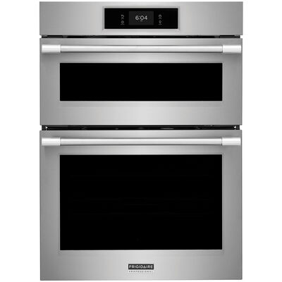 Frigidaire Professional 30 in. 7.0 cu. ft. Electric Oven/Microwave Combo Wall Oven with True European Convection & Self Clean - Stainless Steel | PCWM3080AF