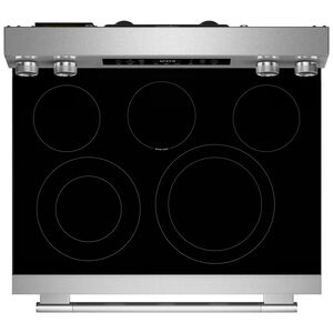 KitchenAid 30 in. 5.3 cu. ft. Smart Air-Fry True European Convection Electric Range with Radiant Burners - Stainless Steel with PrintShield Finish, , hires