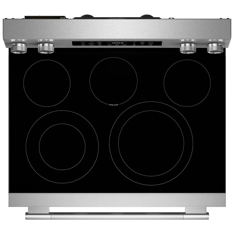 KitchenAid 30 in. 5.3 cu. ft. Smart Air-Fry True European Convection Electric Range with Radiant Burners - Stainless Steel with PrintShield Finish, , hires