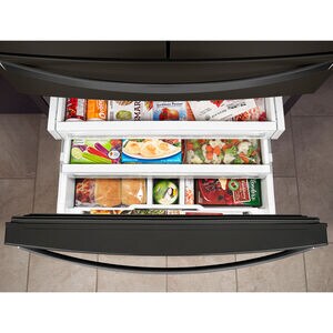 Whirlpool 36 in. 26 cu. ft. 4-Door French Door Refrigerator with Ice & Water Dispenser - Black Stainless, Black Stainless, hires