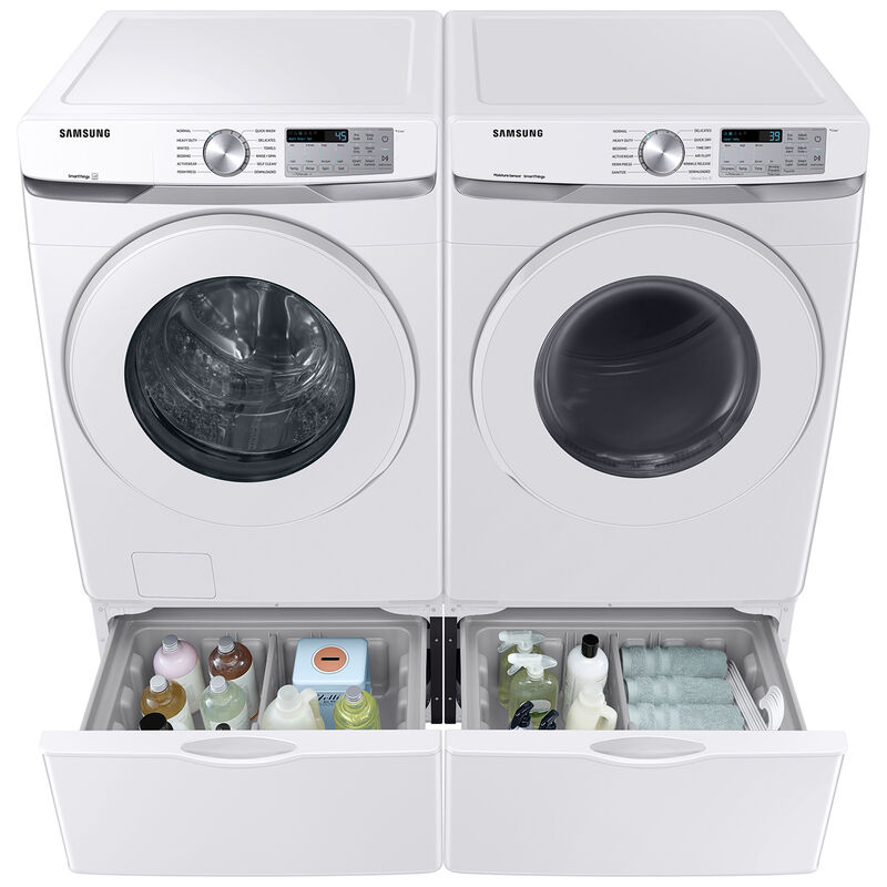 Samsung 27 in. 7.5 cu. ft. Smart Stackable Electric Dryer with Sanitize Cycle & Sensor Dry - White, White, hires